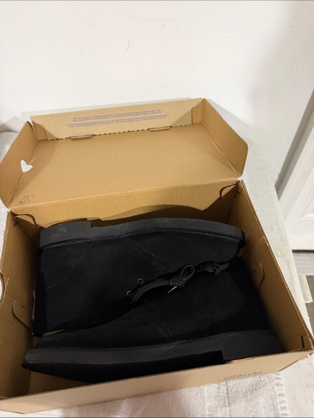 Clarks Black Suede Chukka Boots